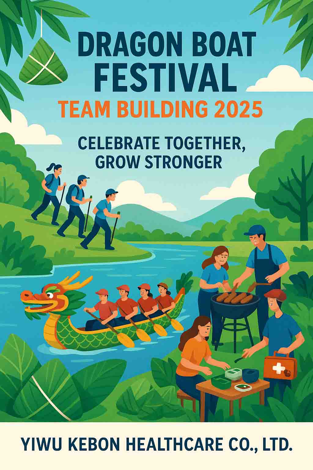 드래곤 보트 페스티벌 (Dragon Boat Festival) 축제 - Kebon Healthcare에서 유니티와 활력을 가진 팀 빌딩