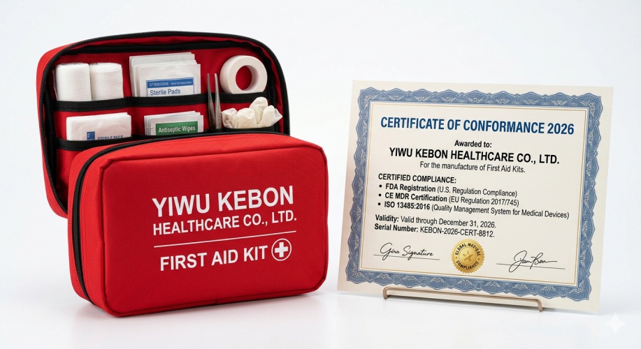 Yiwu Kebon Healthcare: 구급 상자에 대한 2026년 FDA, CE 및 ISO 13485 인증 갱신